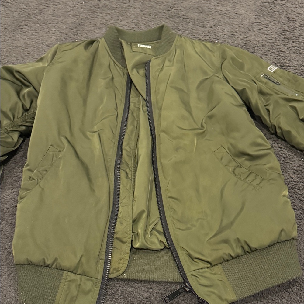 Kith Sage Green Jacket with Silver Zip
